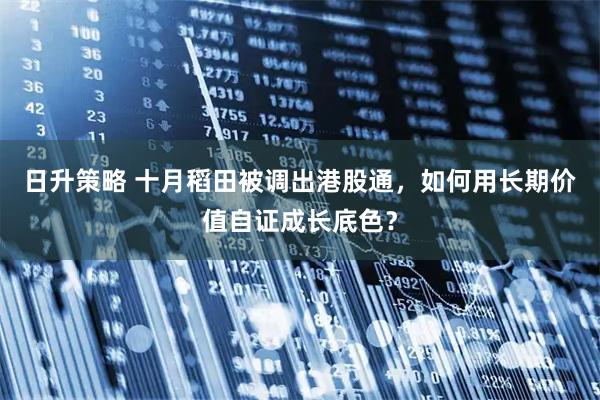 日升策略 十月稻田被调出港股通，如何用长期价值自证成长底色？