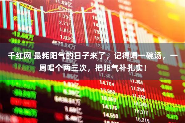 千红网 最耗阳气的日子来了，记得喝一碗汤，一周喝个两三次，把阳气补扎实！